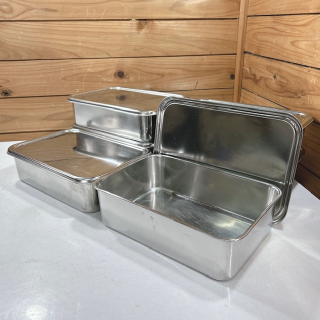 【中古】業務用 Clover/クローバー ステンレス 深型組バット 調理用バット 6号 W296×D203×H85(mm) 蓋付 6点セット