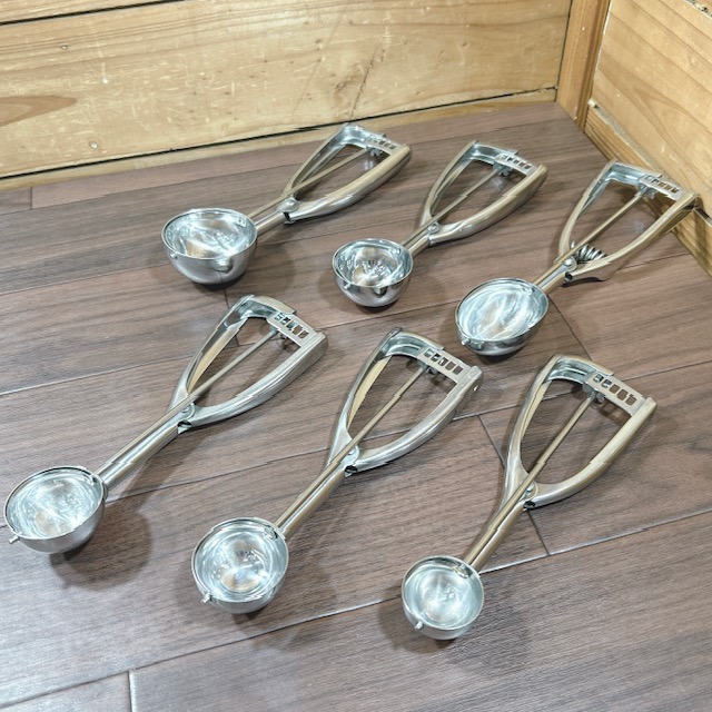 【中古】調理器具 YUKIWA/ユキワ アイスクリームディッシャー アイススクープ #14 #18 #20 #22 #27 レモン#18 計6点セット