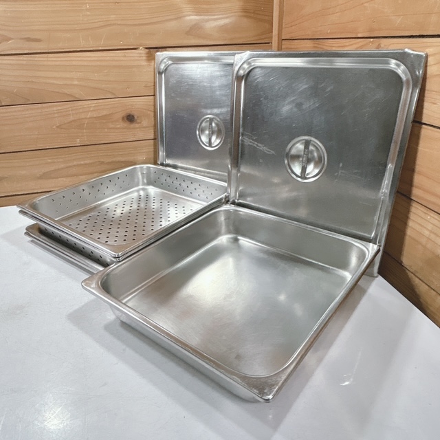 【中古】SUGICO/スギコ 調理器具18-8 ステンレス ホテルパン サービングトレイ 穴明 SH-1800 SH-1801 SH-1802 計7点セット