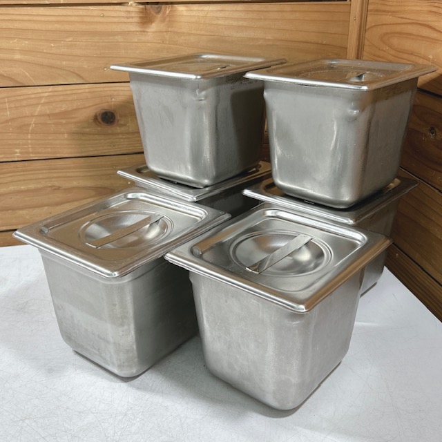 【中古】VOLLRATH/ヴォルラース ステンレス ホテルパン 1/6サイズ 150mm  SUPERPAN V P/N 30662 W175×D160×H150(mm)  計6点 蓋付
