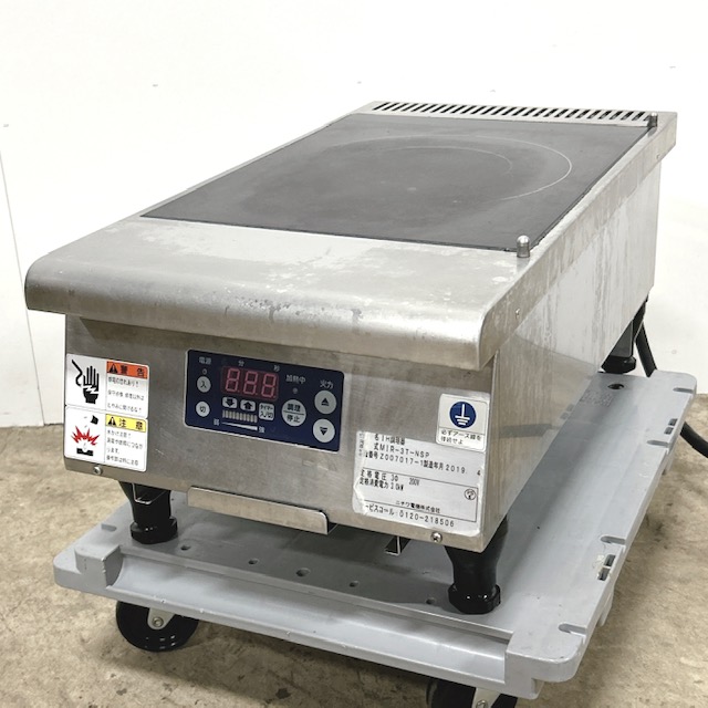 【中古】NICHIWA/ニチワ 業務用 IH調理器 業務用コンロ 卓上型 1連タイプ MIR-3T-NSP W300×D550×H230(mm) 2019年製