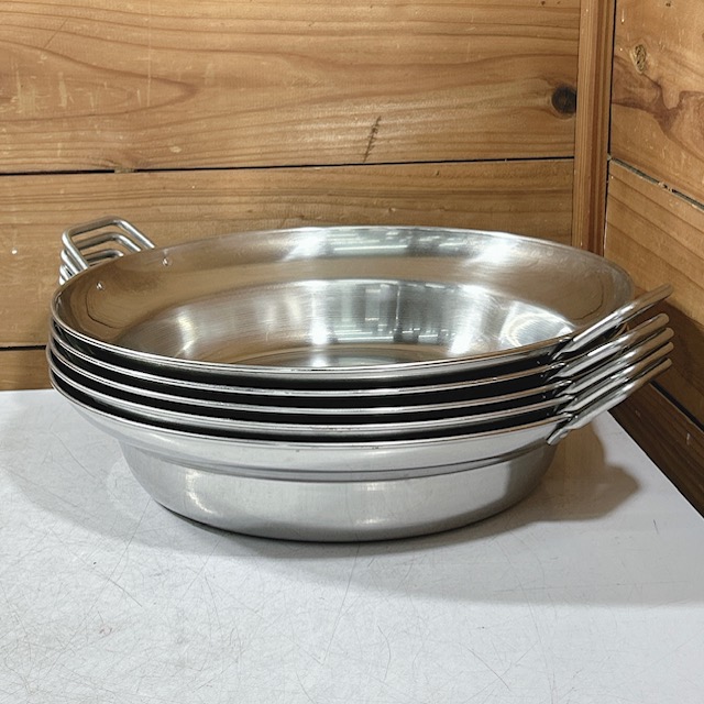 【中古】業務用 寄せ鍋 両手鍋 持ち鍋 火鍋 ステンレススチール IH対応 φ310×H65(mm) 31cm 5枚セット