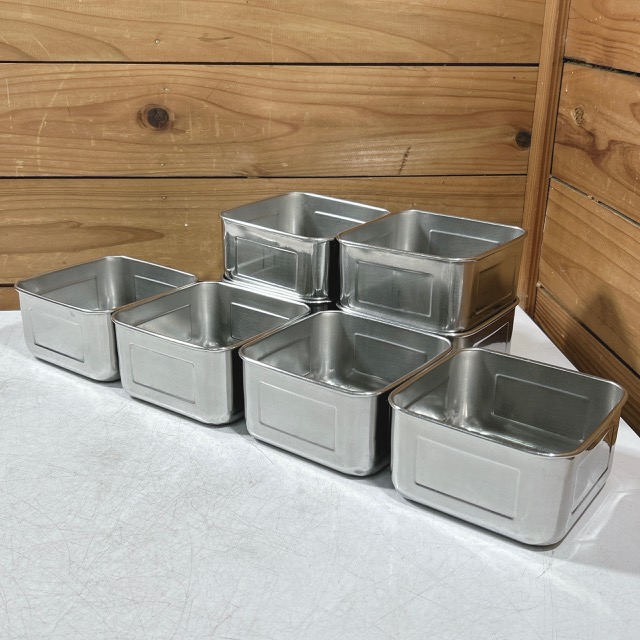中古】業務用 ステンレス キッチンポット 調理器具 12cm 角型