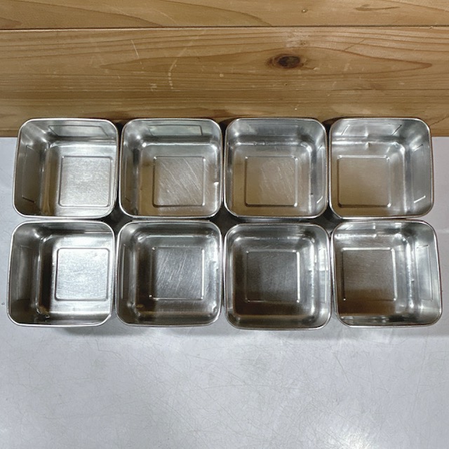 中古】業務用 ステンレス キッチンポット 調理器具 12cm 角型