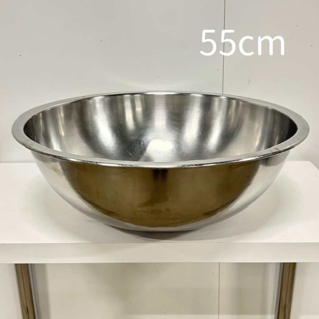 【中古】特大 調理用 ステンレスボウル 大きめボウル ミキシングボール 55cm φ595×H200(mm)