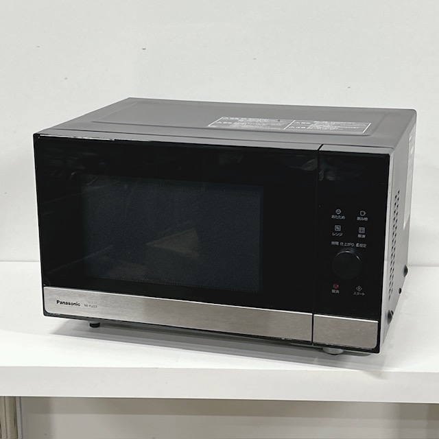 【中古】Panasonic/パナソニック フラットテーブル 多機能レンジ 22L スピードあたため NE-FL222-K メタルブラック 2023年製