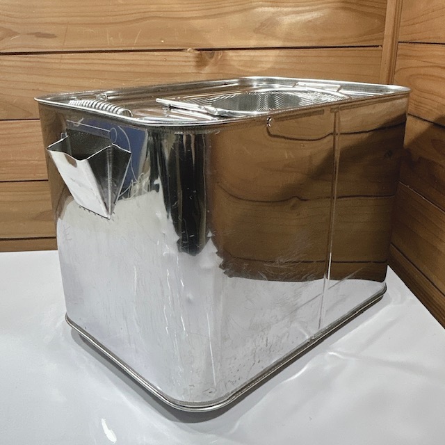 【中古】業務用 フライヤー用 油缶 油受け オイル缶 廃油受け キャスター付き W305×D500×H315(mm)