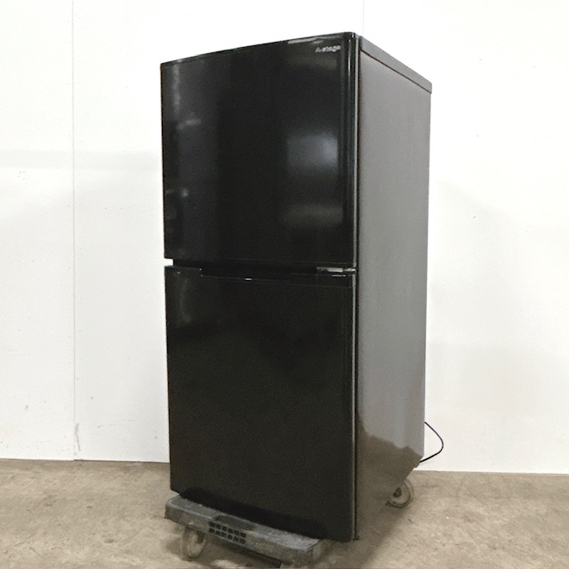 【中古】A-Stage/エーステージ 2ドア冷凍冷蔵庫 家庭用冷蔵庫 ノンフロン冷蔵庫 ボトムフリーザー RZ-123 B ブラック 123L 2019年製