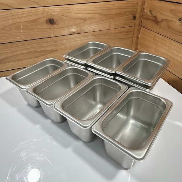 【中古】調理器具 業務用 18-8 ステンレス ホテルパン 1/9サイズ W103×D75×H103(mm) 10点セット 蓋なし ※メーカー不明
