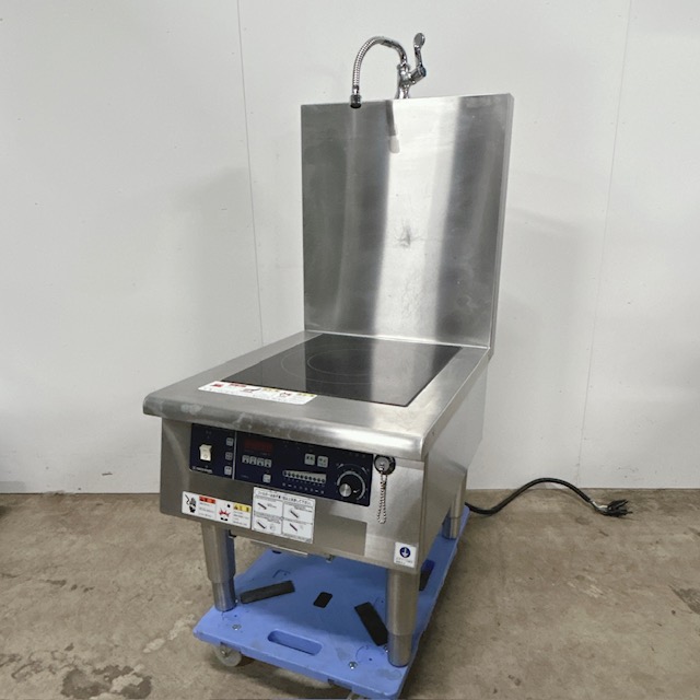【中古】NICHIWA/ニチワ 業務用 IH調理器 業務用コンロ 1連タイプ 水道直結式 W450×D600×H1,050(mm) ※詳細不明