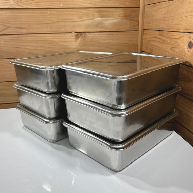 【中古】clover/クローバー  業務用 ステンレス 深型組バット ステンレスバット 9号 蓋付 W255×D360×H90(mm) 6点セット