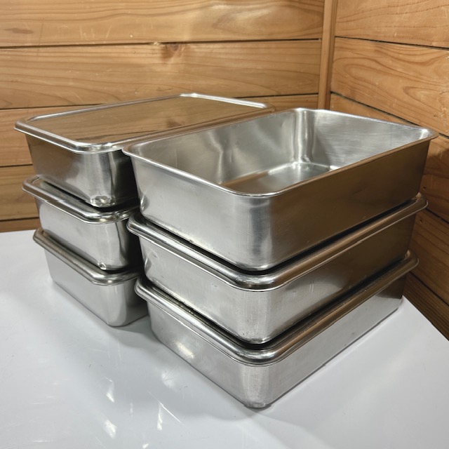 【中古】clover/クローバー  業務用 ステンレス 深型組バット ステンレスバット 8号 W330×D233×H90(mm)  6点セット （蓋5枚）