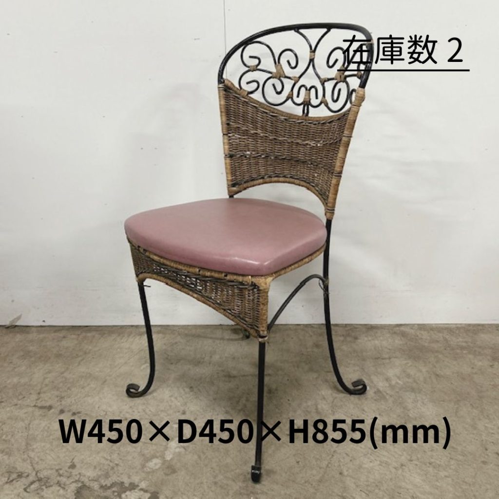 【中古】店舗用 カフェ チェア インテリア 店舗用家具 アンティーク ダイニングチェア 椅子 W450×D450×H855(mm) 《在庫数 2》