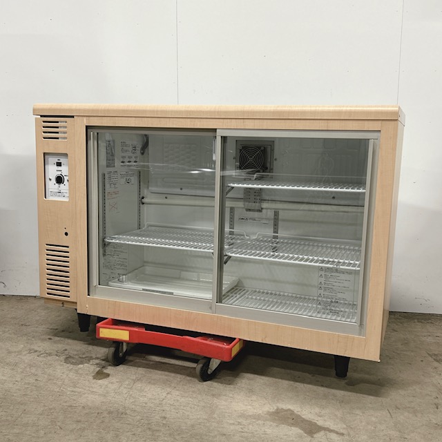 【中古】Panasonic/パナソニック  業務用 冷蔵ショーケース テーブル形 箱形ショーケース スライド扉 SMR-V1241C (木目調) 2022年製
