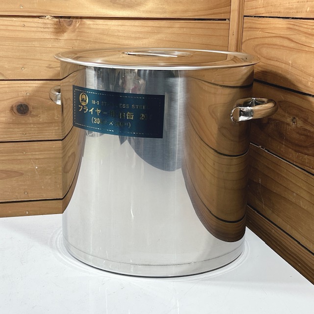 【中古】Star Arrow/スターアロー 業務用 フライヤー用油缶 丸キッチンポット 18-0 ステンレス製 厨房用品 寸胴鍋 20L ミルオイルフィルター付き